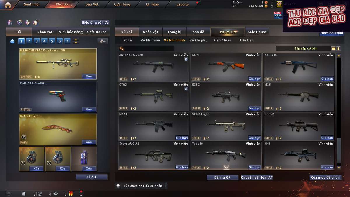 shop acc cf uy tin gia re
